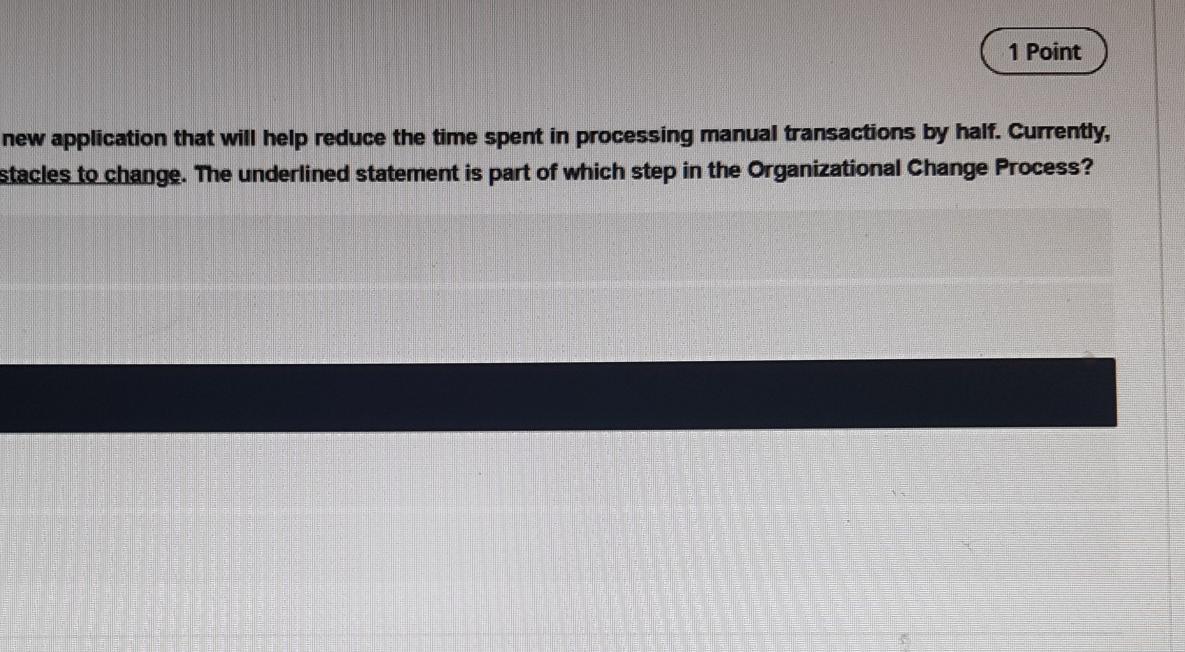 1 Point new application that will help reduce the