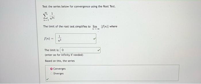 Just need work Test the series below for