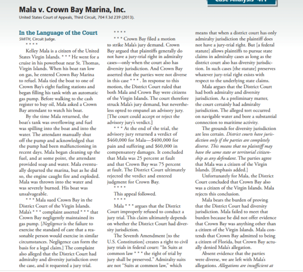 Write a brief synopsis of the facts which lead to