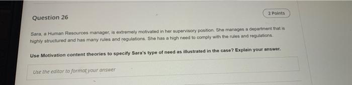 2. Points Question 26 Sara, a Human Resources