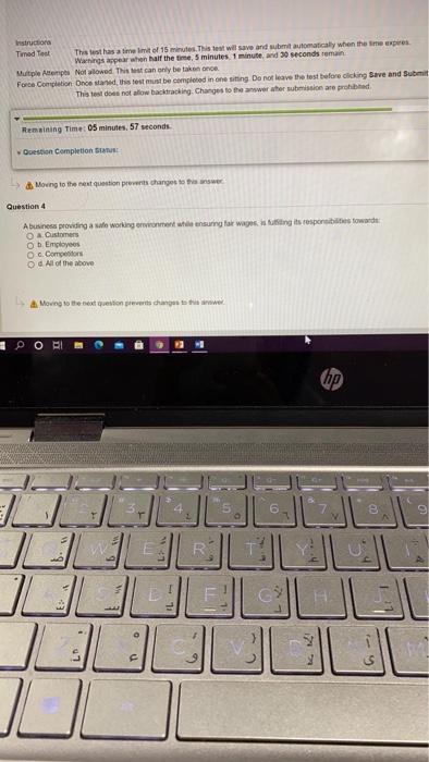 Instruction Timed Test This list has a time limit