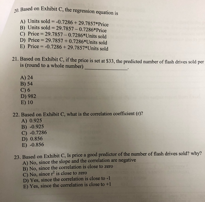 Exhibit C The following data represent the number