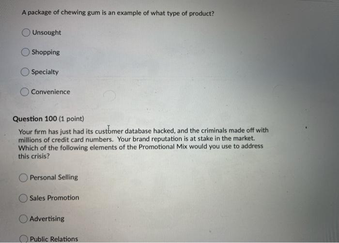 A package of chewing gum is an example of what