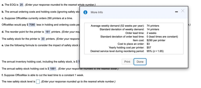 calculate the new safety stock level please