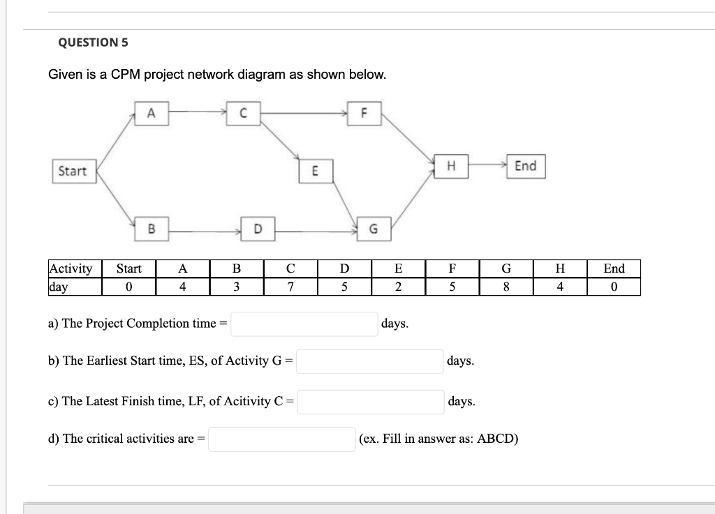 I need help answering all parts of question 5