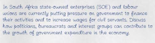 In South Africa state-owned enterprises (SOE) and