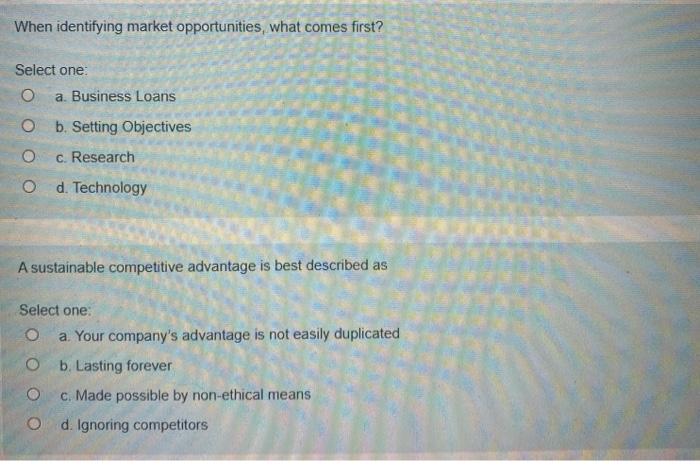 When identifying market opportunities, what comes