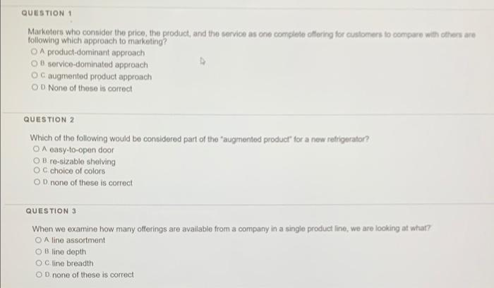 QUESTION 1 Markotors who connder the price, the