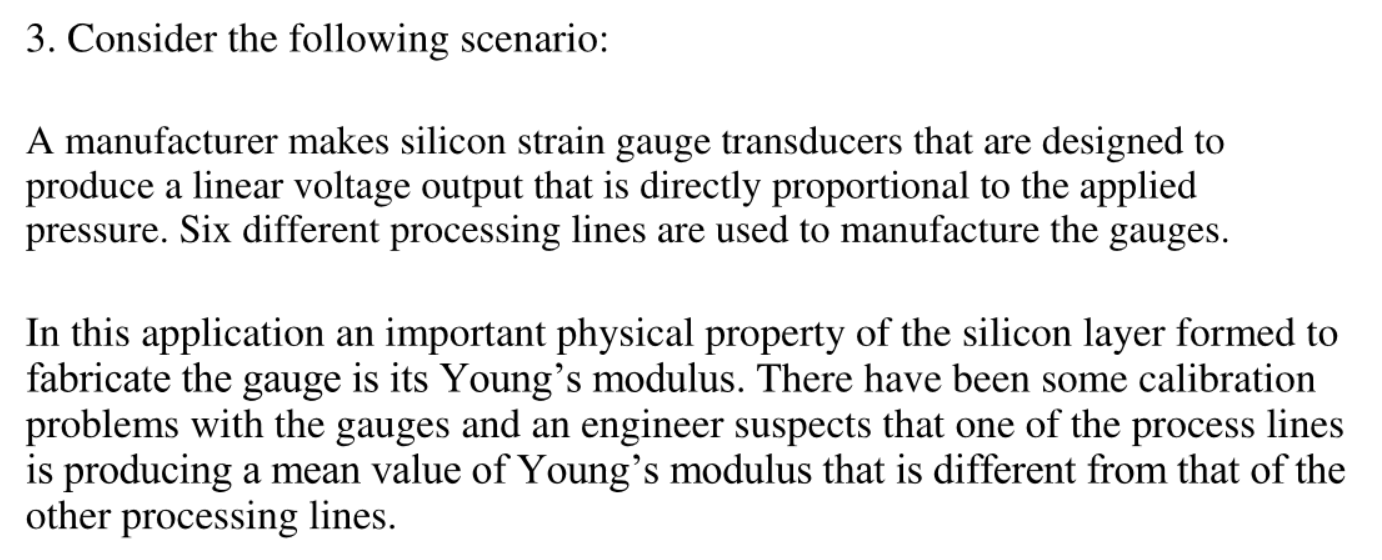 3. Consider the following scenario: A