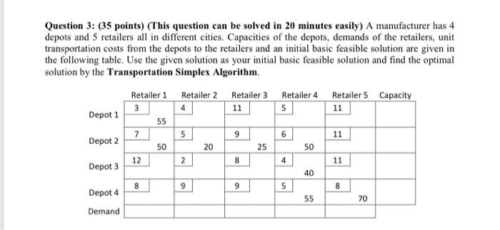 urgent! please solve quick Question 3: (35