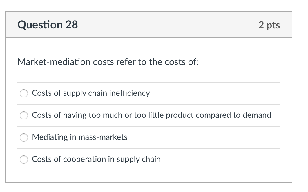 Question 26 2 pts Each of the following is an