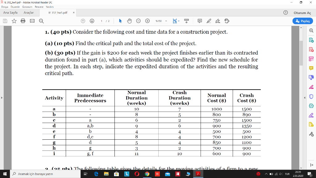 IE 312_Yw1.pdf - Adobe Acrobat Reader DC Dosya