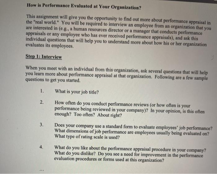 How is Performance Evaluated at Your