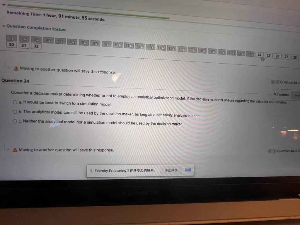 Remaining Time: 1 hour, 01 minute, 55 seconds.