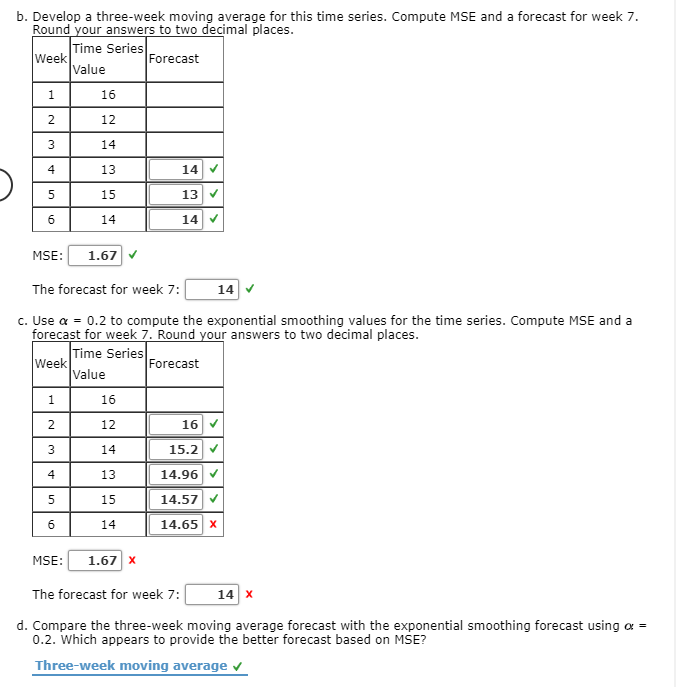 b. Develop a three-week moving average for this