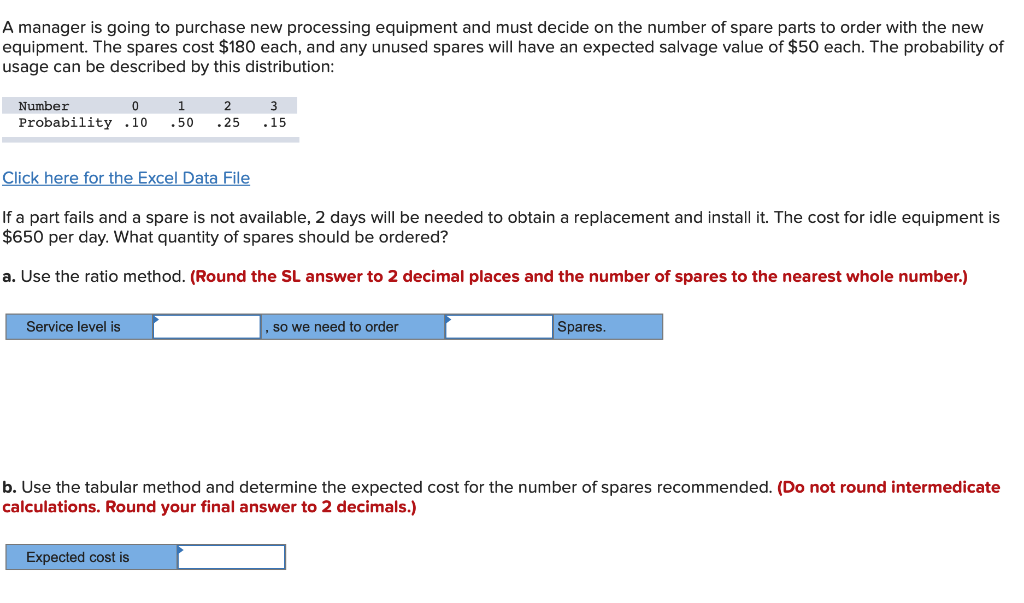 A manager is going to purchase new processing