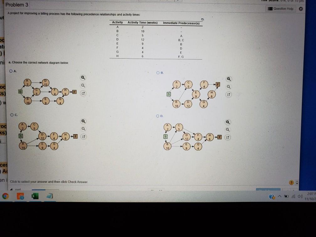 Problem 3 Question Help A project for improving a