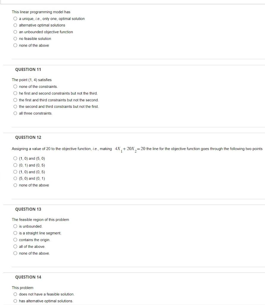 This linear programming model has a unique, i.e.,