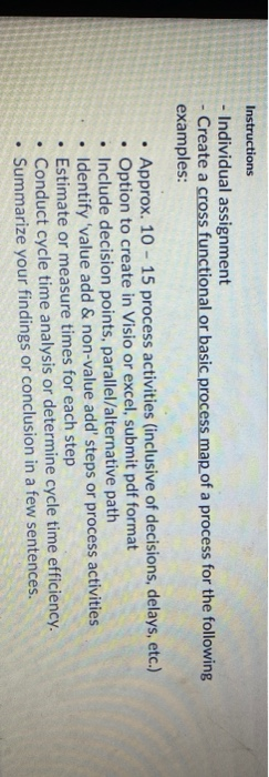 Instructions - Individual assignment - Create a