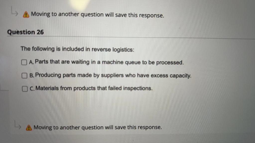 L A Moving to another question will save this