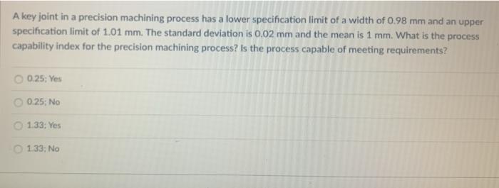 A key joint in a precision machining process has