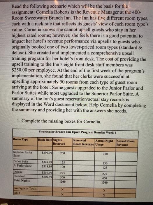 Read the following scenario which will be the