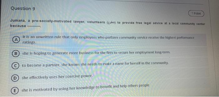 Question 6 Point When leaders whose primary