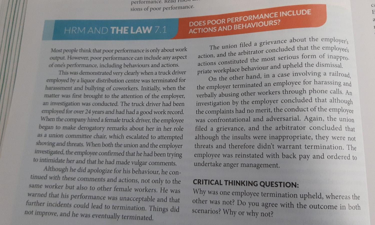 performance. Read sions of poor performance. ca E