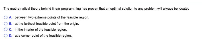 The mathematical theory behind linear programming