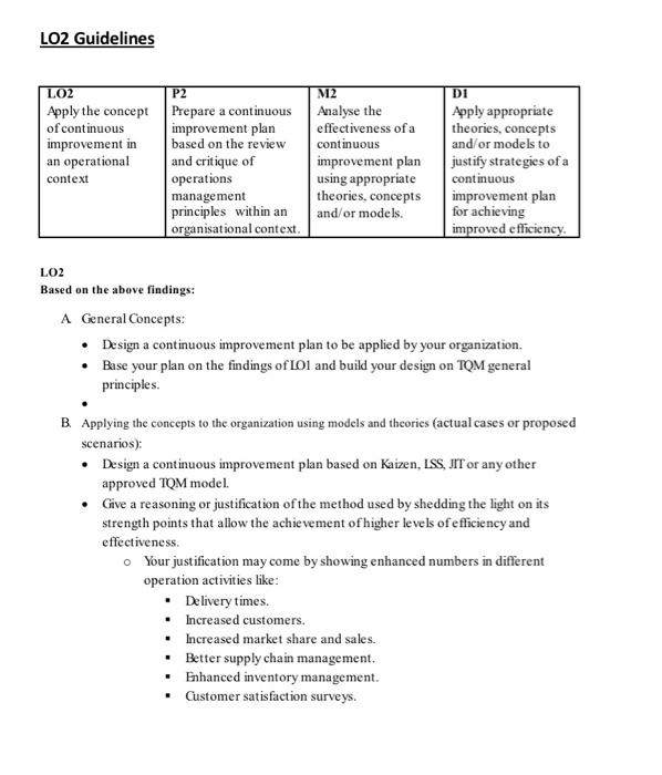 as soon as possible LO2 Guidelines P2 DI 1.02