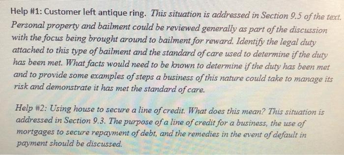 Help #1: Customer left antique ring. This