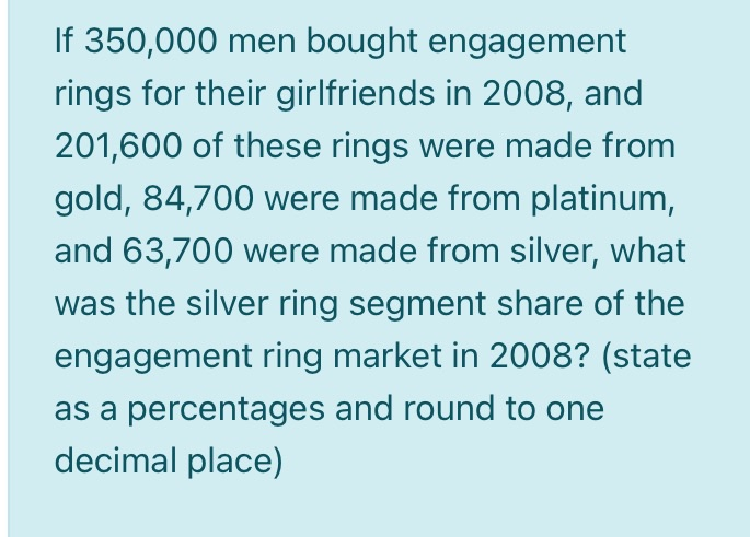 If 350,000 men bought engagement rings for their