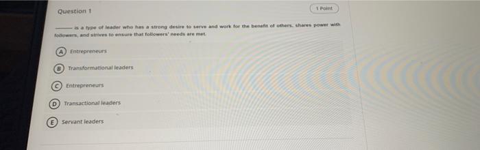 Point Question is a type of leader who has a