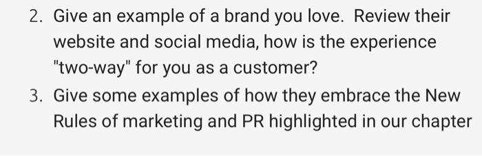 digital marketing. 2. Give an example of a brand