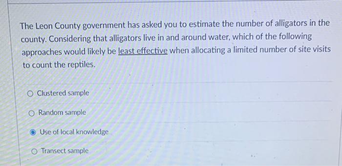 The Leon County government has asked you to