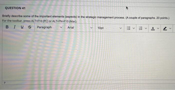 Briefly describe some of the important elements