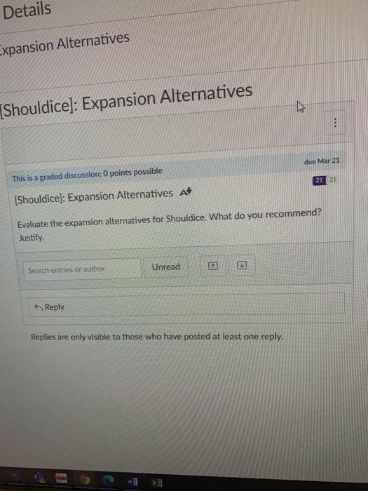 Details Expansion Alternatives [Shouldice]: