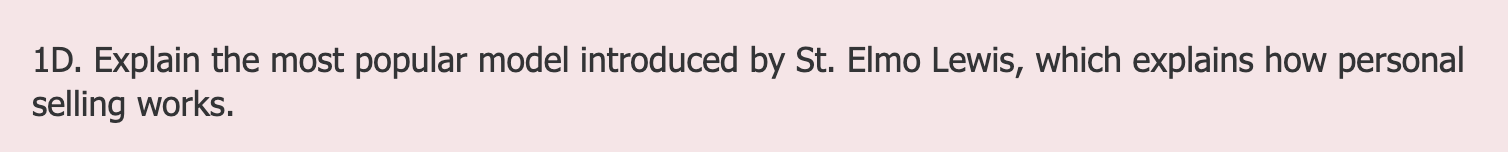 1D. Explain the most popular model introduced by