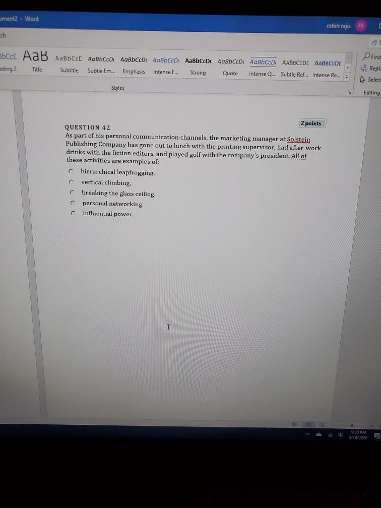 Paldgraph 2 points QUESTION 20 1. As a result of_