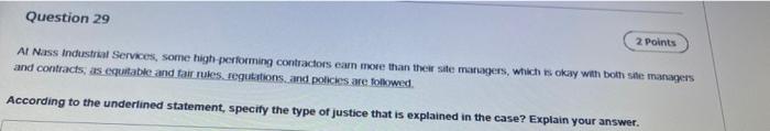 Question 29 2 Points Al Nass Industrial Services,