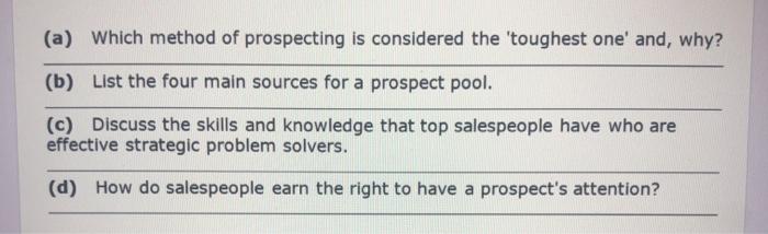 Marketing Andswer these four questions quickly