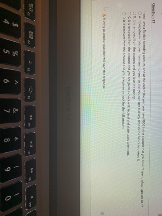 Question 17 If you have a flexible spending