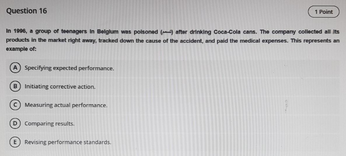 Question 16 1 Point In 1996, a group of teenagers