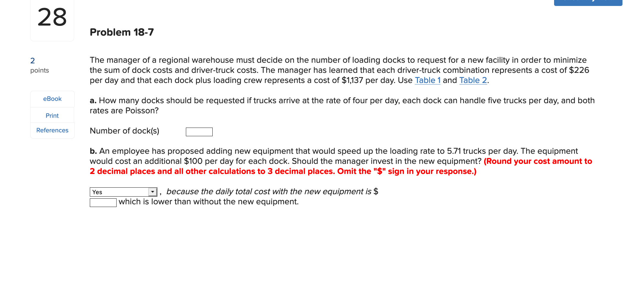 Problem 18-7 points The manager of a regional
