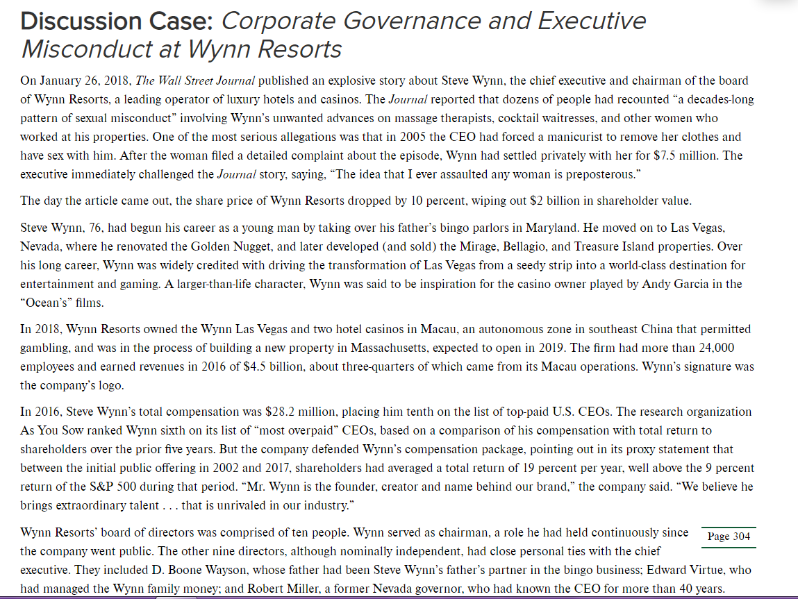 ***After reading through the case, Corporate