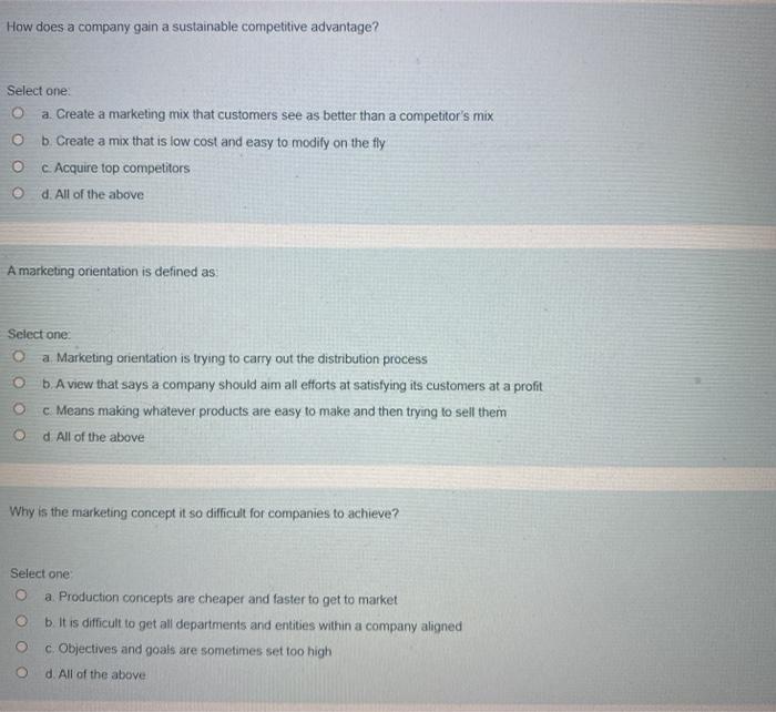 How does a company gain a sustainable competitive