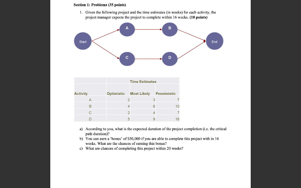 undefined Section 1: Problems (35 points) 1.