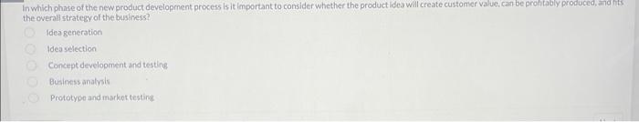 In which phase of the new product development