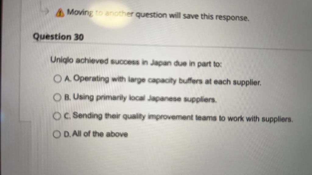 A Moving to another question will save this