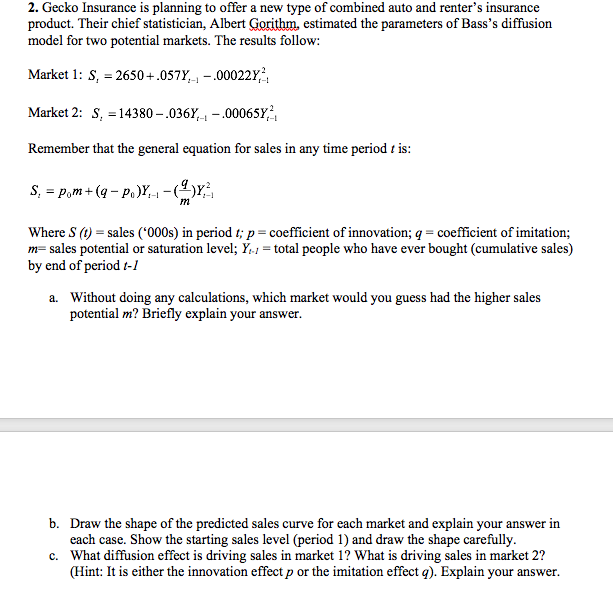 2. Gecko Insurance is planning to offer a new